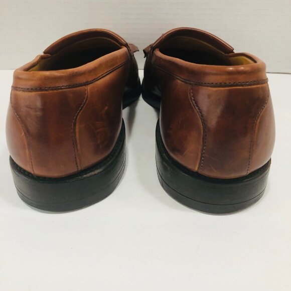 Allen Edmonds Cognac Leather Newport Loafer Shoes Men 10.5D Tassels‎ Kiltie